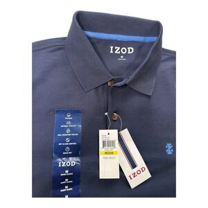 NWT IZOD Men's M Blue Peacoat Sport Flex Moisture Wicking Polo